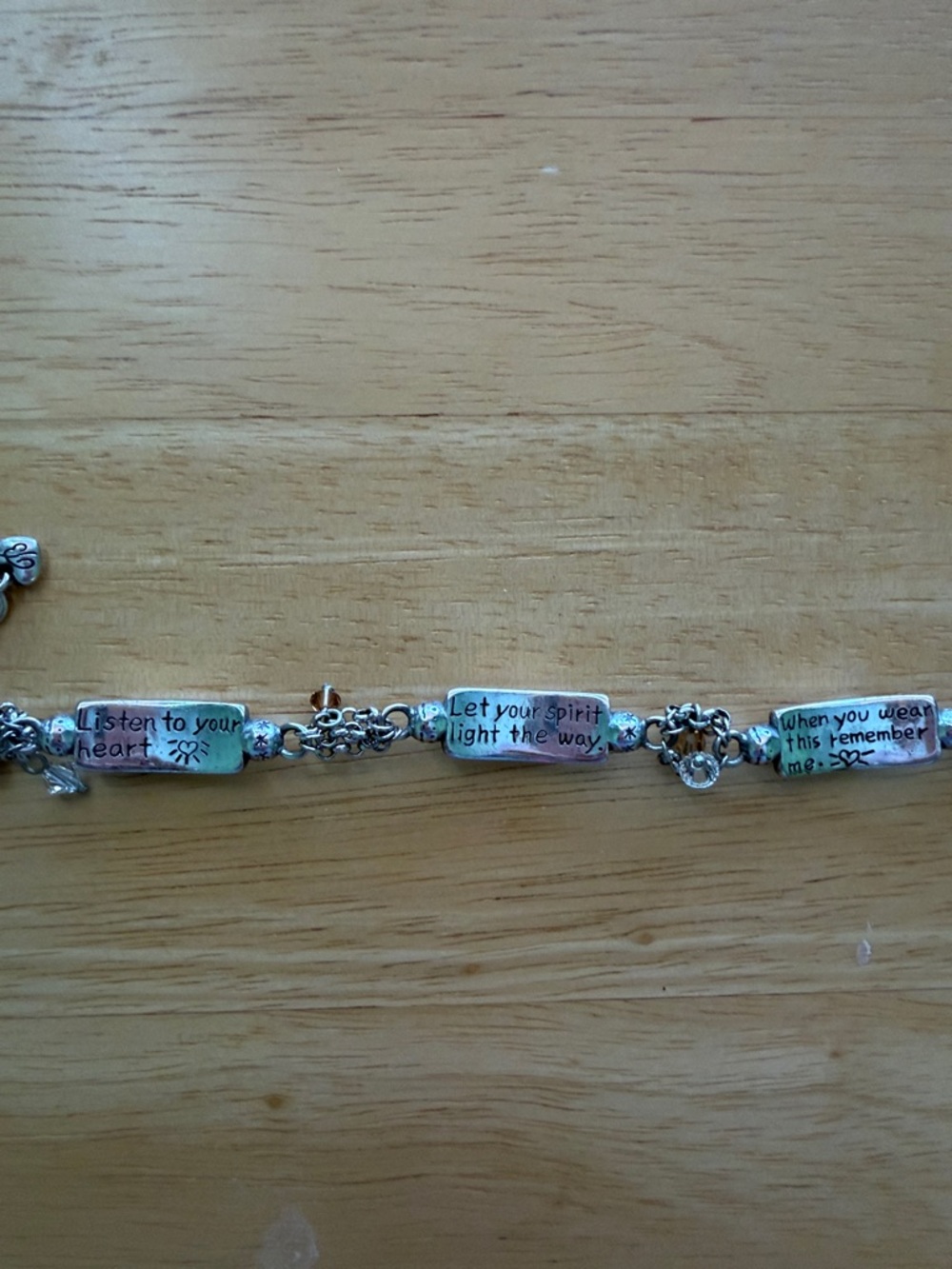 Brighton Silver-Tone Bracelet with Gold Heart Inlays - Picture 3 of 4